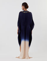 Blue Embellished Ombre Kaftan