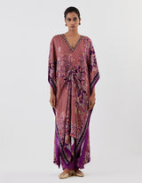 Purple Drape Kaftan with Pants