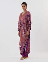 Purple Drape Kaftan with Pants