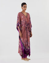 Purple Drape Kaftan with Pants