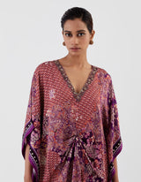Purple Drape Kaftan with Pants