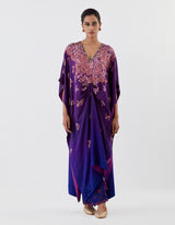 Purple Ombre Drape Kaftan with Pants