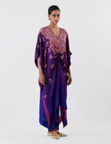 Purple Ombre Drape Kaftan with Pants