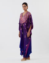 Purple Ombre Drape Kaftan with Pants
