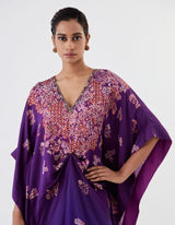 Purple Ombre Drape Kaftan with Pants