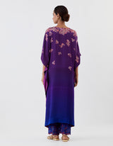 Purple Ombre Drape Kaftan with Pants