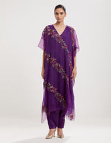 Purple Embroidered Kaftan with Salwar