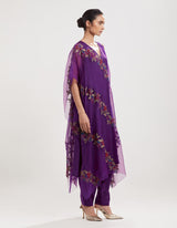 Purple Embroidered Kaftan with Salwar