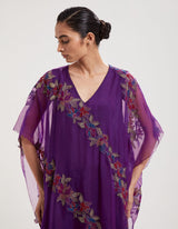 Purple Embroidered Kaftan with Salwar