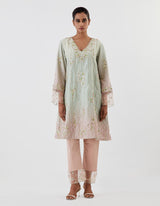 Sage Green OmbrÃ© Flared Kurta Set