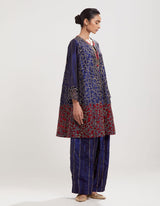 Blue Applique Hand Embroidered Kurta Set