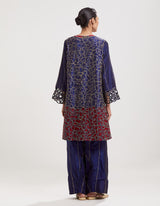 Blue Applique Hand Embroidered Kurta Set