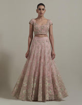 Pink Embroidered Lehnga Set