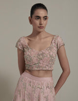 Pink Embroidered Lehnga Set