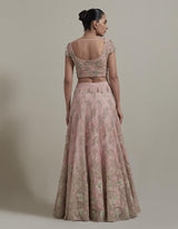 Pink Embroidered Lehnga Set