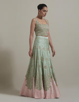 Green Embellished Lehenga Set