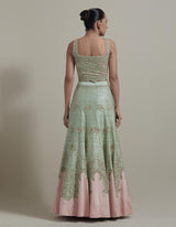 Green Embellished Lehenga Set