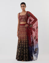 Red Embellished Lehenga Set