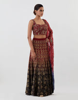 Red Embellished Lehenga Set