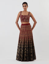 Red Embellished Lehenga Set
