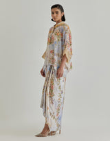 Off White Jardin Flou Drape Skirt Paired With Baggy Top