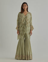 Green Kaftan Sharara Set