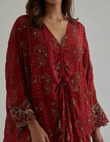 Red Kaftan Sharara Set