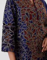 Blue Embroidered Applique Sharara Set