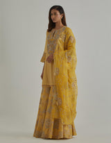 Yellow Embroidered Sharara Set