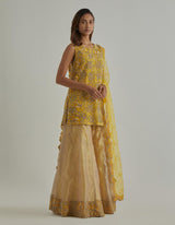 Yellow Tissue Sharara Set