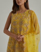 Yellow Tissue Sharara Set