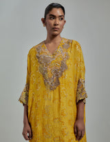 Yellow Embellsihed Kaftan Kurta Set
