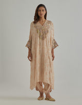Beige Kaftan Cowl Set