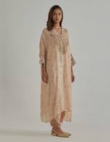 Beige Kaftan Cowl Set
