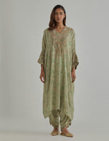 Green Kaftan Cowl Set