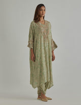 Green Kaftan Cowl Set