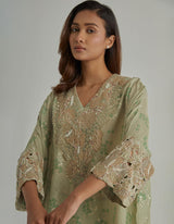 Green Kaftan Cowl Set