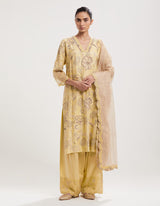 Yellow Embroidered Kurta Set