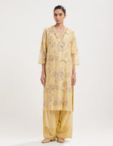Yellow Embroidered Kurta Set