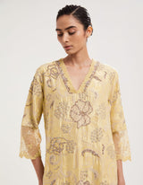 Yellow Embroidered Kurta Set
