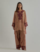 Gold Crinkled Tissue Kurta Set