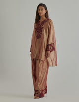 Gold Crinkled Tissue Kurta Set