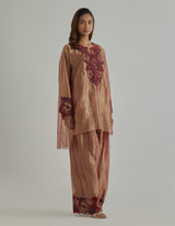 Gold Crinkled Tissue Kurta Set