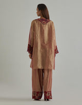 Gold Crinkled Tissue Kurta Set