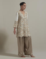 Ivory Cutwork Embellished Kurta With Salwar