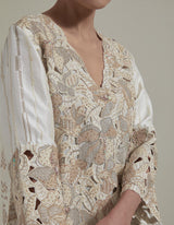 Ivory Cutwork Embellished Kurta With Salwar