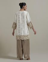 Ivory Cutwork Embellished Kurta With Salwar