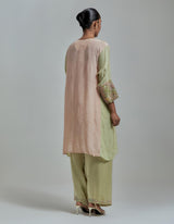 Pink Green Embellsihed Kurta With Pants