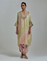 Multicolor Embellsihed Kaftan Kurta Set