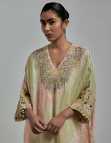 Multicolor Embellsihed Kaftan Kurta Set